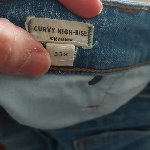 MADEWELL CURVY HIGH RISE SKINNY JEANS SOFT STRETCHY SZ 33 flawed - Picture 8 of 8
